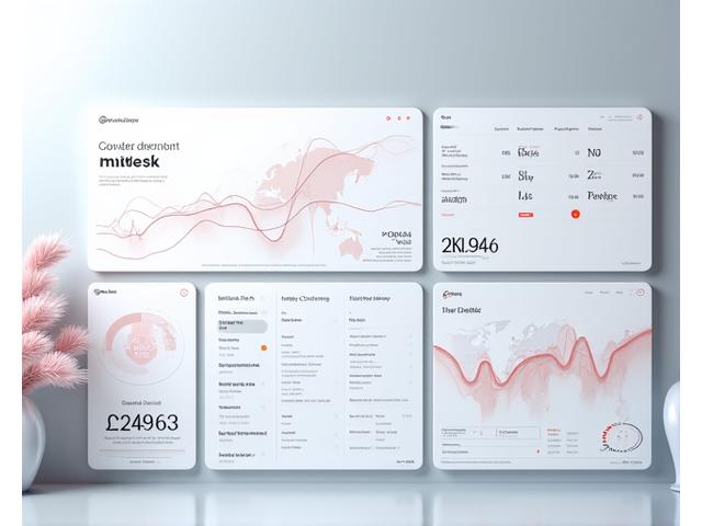 ダッシュボードスタイルの様々なアプリトレンドデータとグラフ