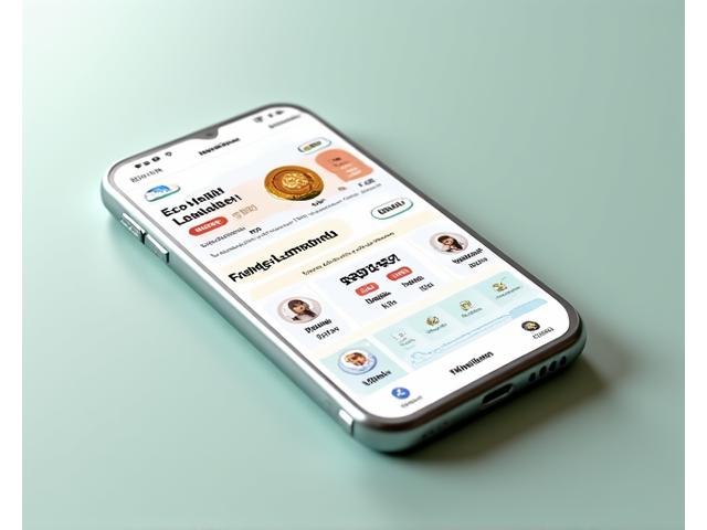 エコ習慣トラッカーアプリのゲーミフィケーション画面：レベルアップ表示、バッジ獲得のポップアップ、友達ランキング